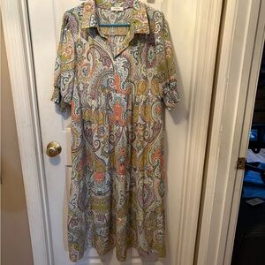 Umgee Multicolor Paisley Long‎ Sleeve Dress
